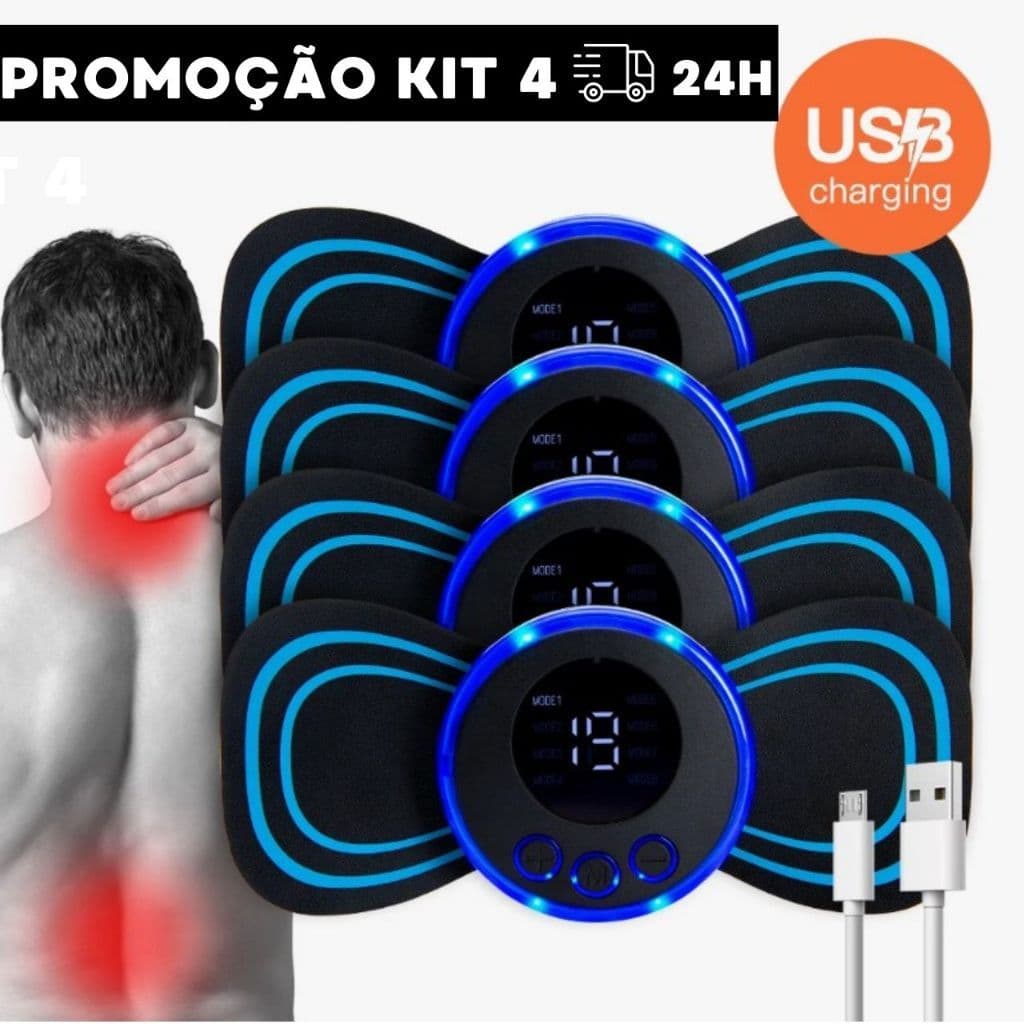 Kits Mini Massageador Elétrico Portátil Corpo Para Alívio De Dor Muscular