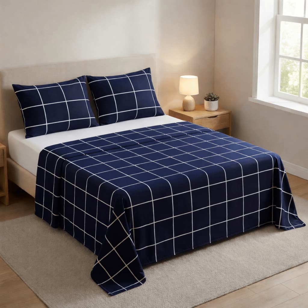 Jogo de Cama Casal 4 Peças Percal 100% Algodão com Fronhas Estampadas