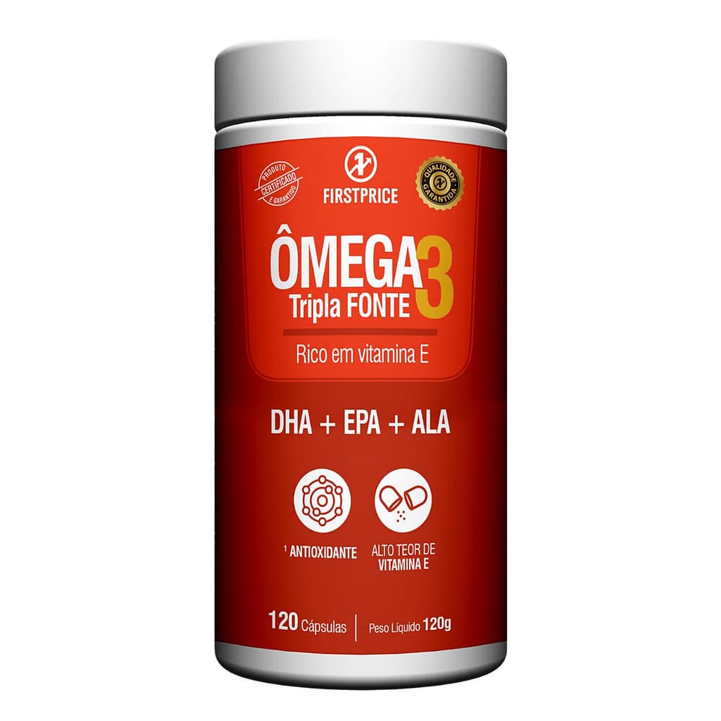 Ômega 3 Tripla Fonte Rico Vitamina E 120 Cápsulas