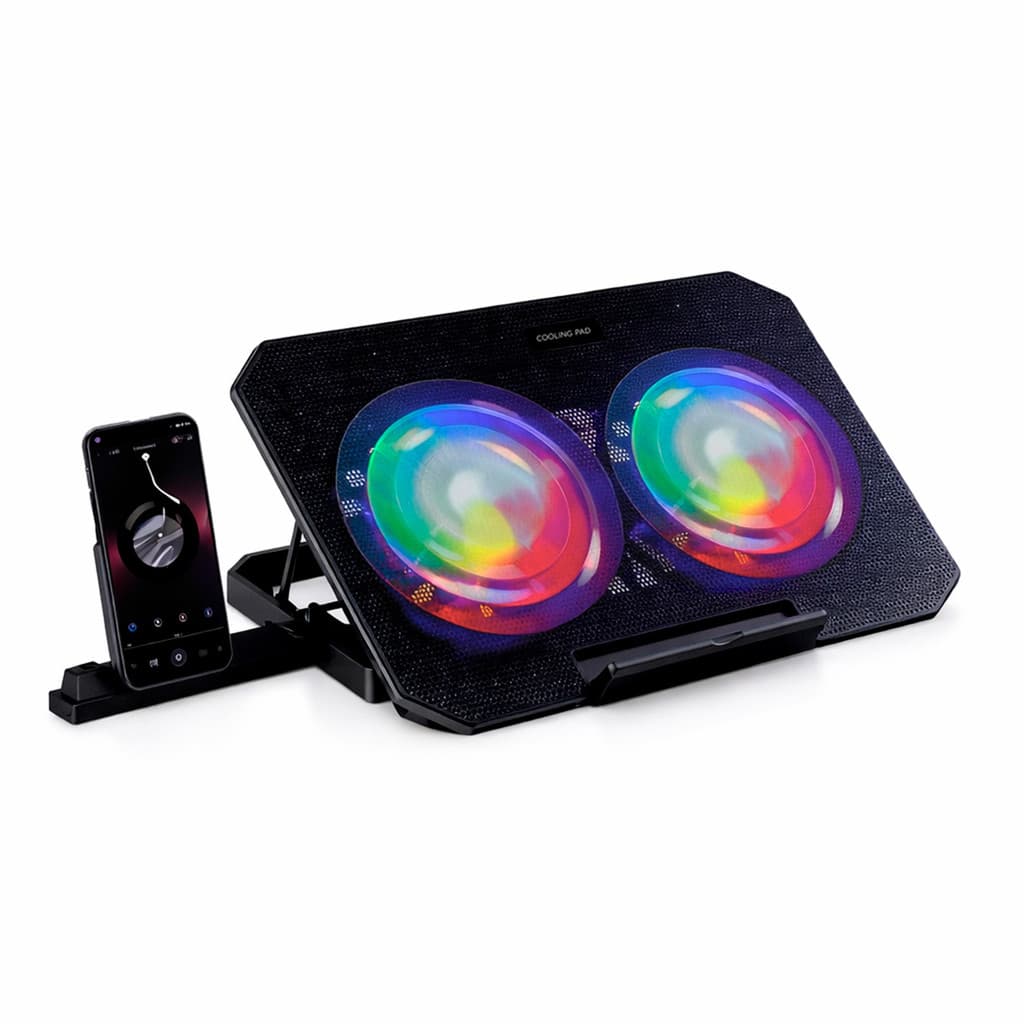 Base Gamer para Notebook Cooler Duplo LED RGB BM-765 B-MAX Alta Ventilação e Iluminação Gamer