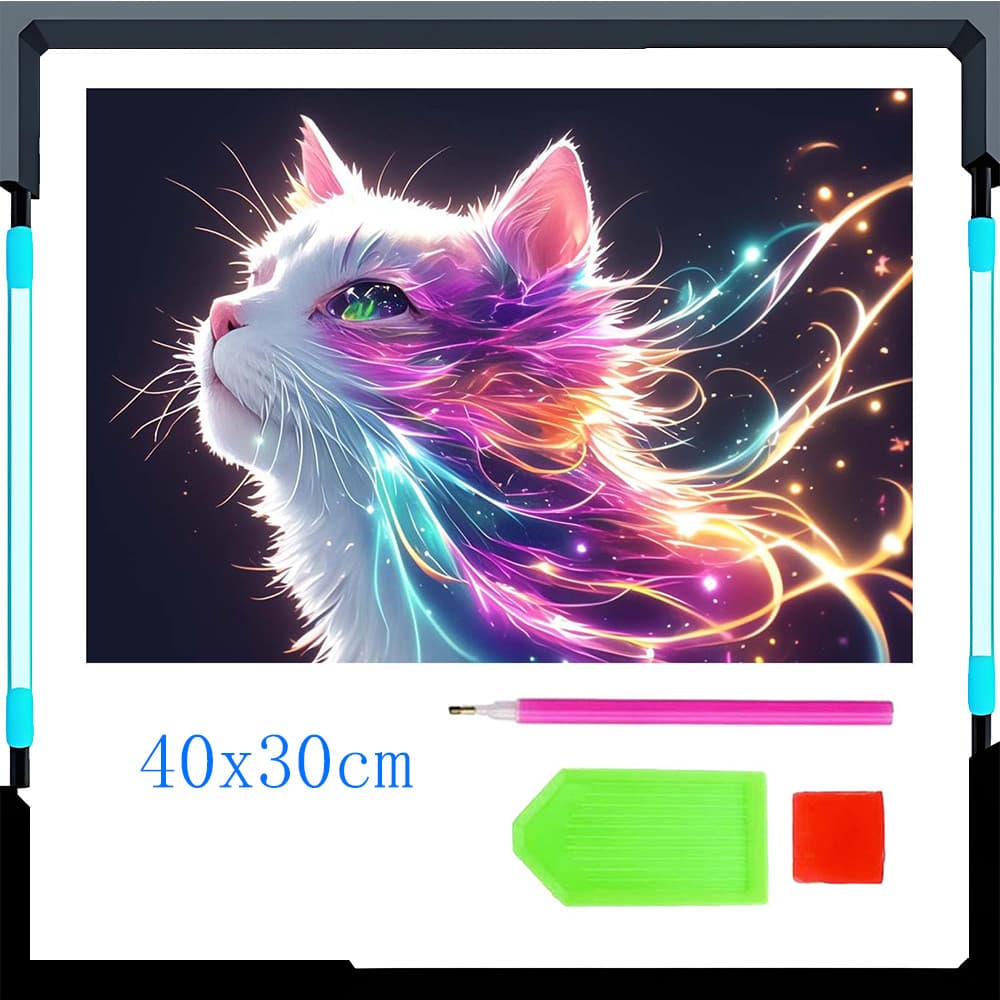 Kit de pintura diamante 5D 40x30cm Gato Animal Pintura Pintura Pintura Casual Descompressão