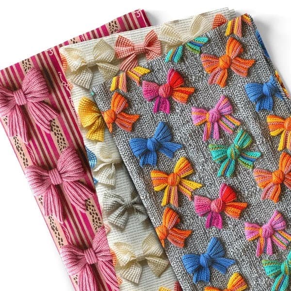 Tecido Sarja Impermeável Estampas Coleção Laços Patchwork Costura Artesanato Efeito 3D