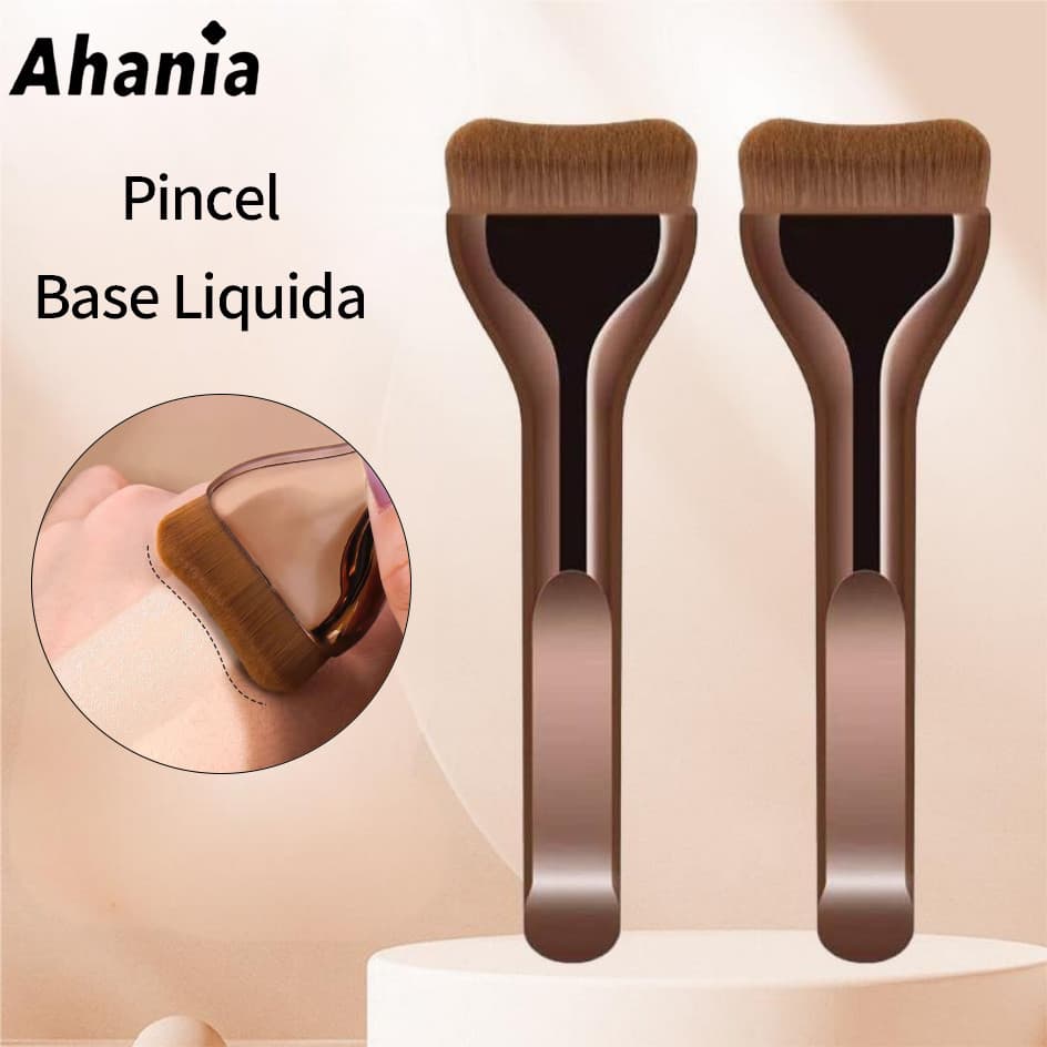 Ahania Pincel De Maquiagem Para Base Liquida, De Cerdas De Nylon Macio, Alta Qualidade Para Aplicação Uniforme