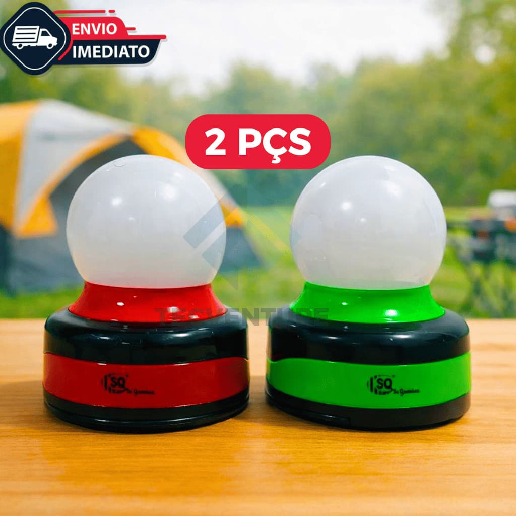 Kit  2 Pçs Luminária Abajur De Led A Pilha Base Com Imã Lanterna Multiuso Camping Falta De Energia