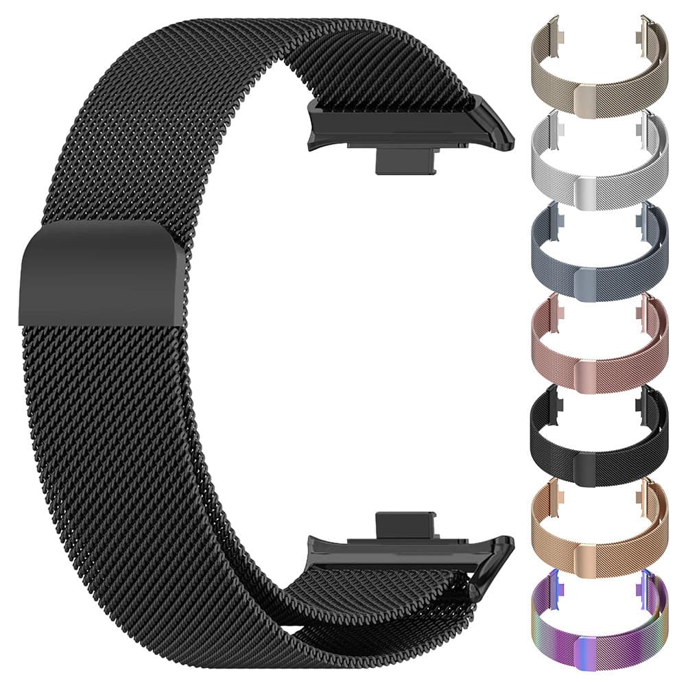 Strap Pulseira De Milanesa De Magnético Metal Aço Para Relógio Redmi Watch 6 Active/6/5/4 /Xiaomi Band 10 9 Pro 8 Pro