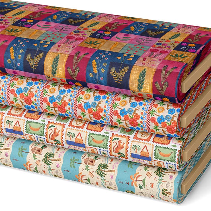 Tecido Tricoline Digital Estampas Farm Patchwork Artesanato Costura Decoração Efeito 3D