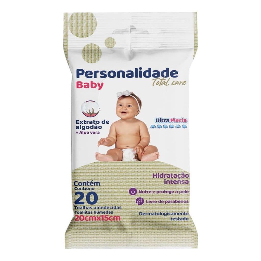 Lenço Umedecido Personalidade 20 Unidades