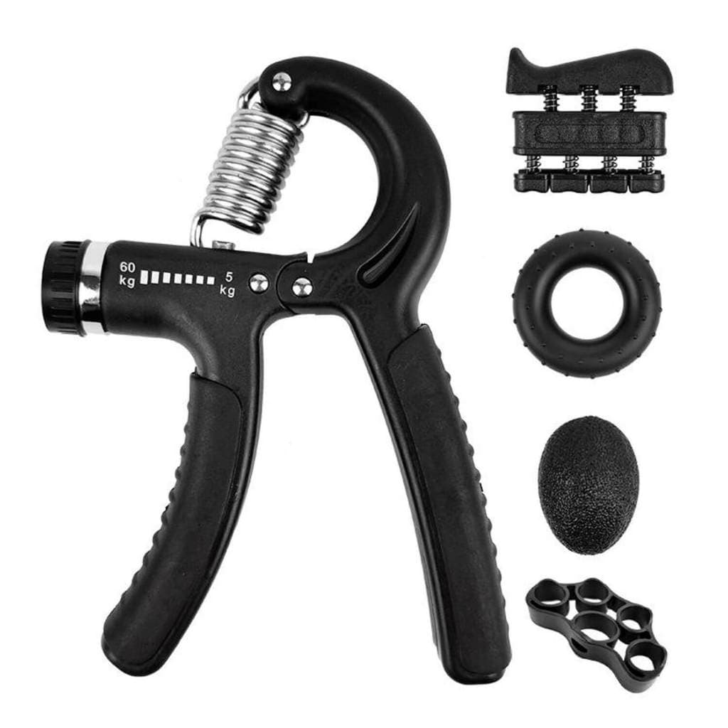 Kit Hand Grip 5 Em 1 Fortalecimento De Mãos Dedos Punhos Antebraço Reabilitação E Treino Ajustável