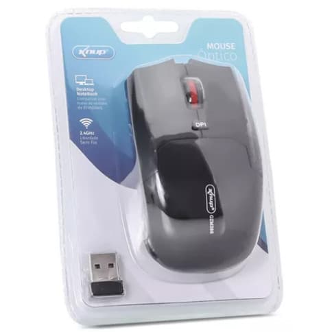 Mouse Óptico Sem Fio 2.4GHz Knup GZM386 1600 DPI