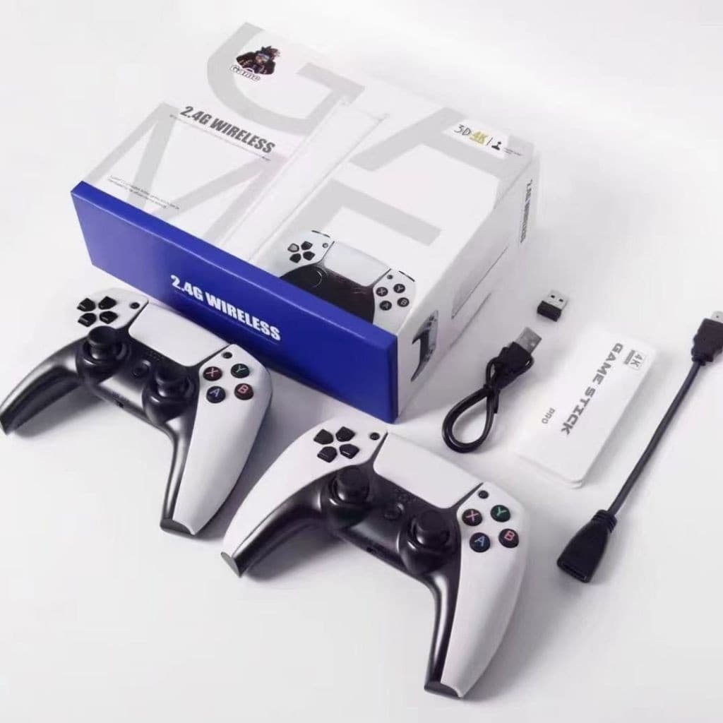Console Stick M15 Pro 4K HDMI, 64GB, 2 Controles Sem Fio e Mais de 20 Mil Jogos Retrô Conjunto de Controles de Jogos