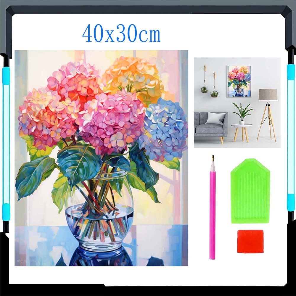Usado para decoração 5D pintura diamante vaso flor pintura diamante