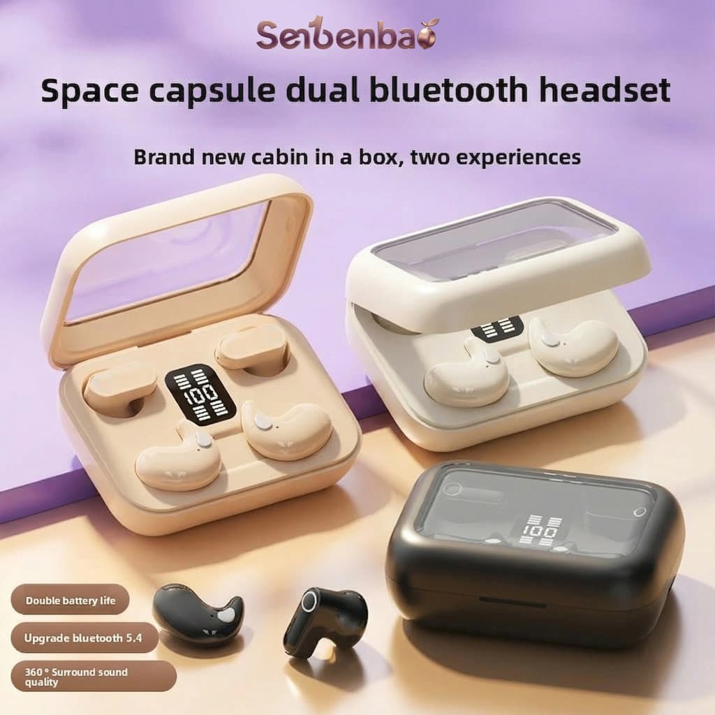 Senbenbao Fones De Ouvido B48 4-Em-1 Sem Fio Bluetooth Som Estéreo HD Baixo Cancelamento Ruído Com Microfone Para Esport