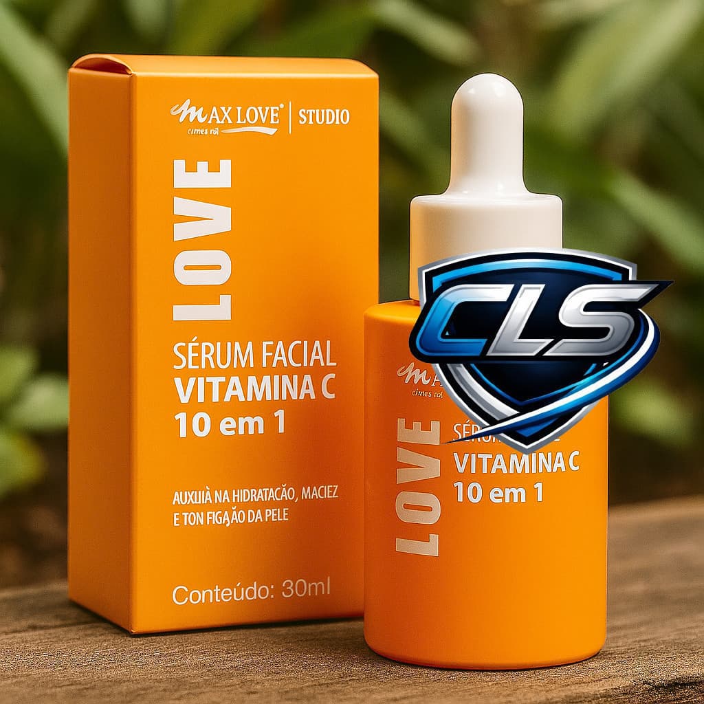 ✨ Sérum Facial Vitamina C 10 em 1 Max Love 30ml – Clareador, Antioxidante e HidratanteXNS2