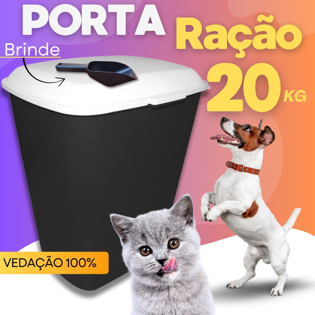 porta ração 20 kg pet pote de ração para cachorro gatos