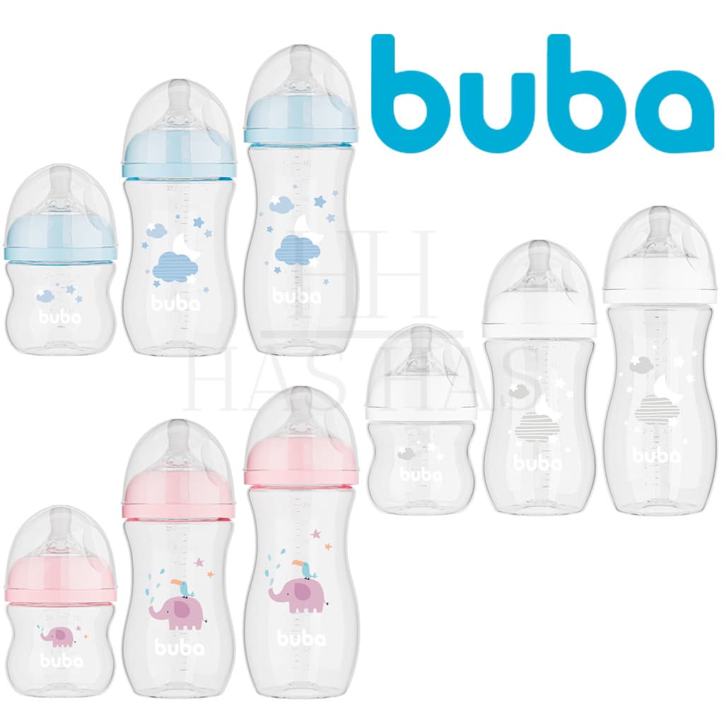 Kit 3 Mamadeiras Anticolica Ultra Soft Buba 120ml 270ml 330ml Menino Menina Fluxo 1 2 3 BPA Free