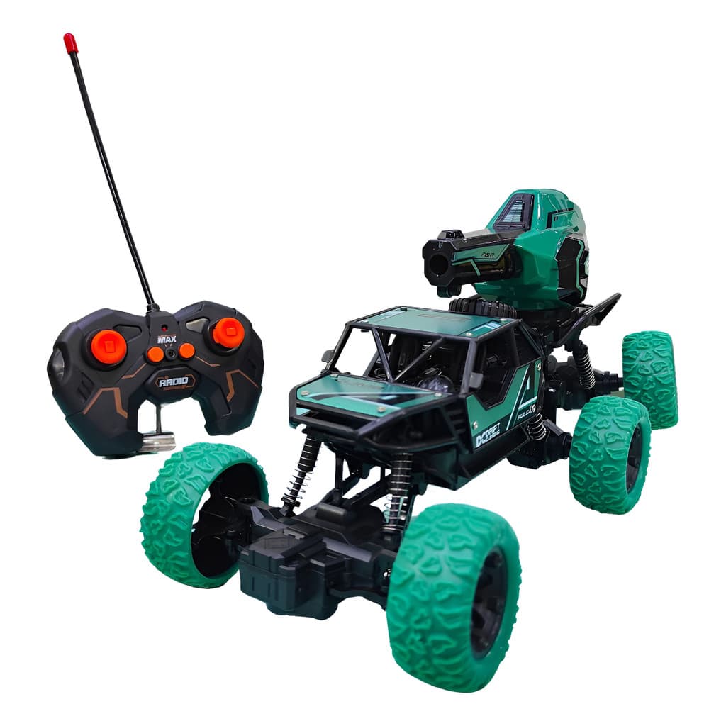 Carrinho Controle Remoto Off Road 4x4 Com Canhão Atira Dardos