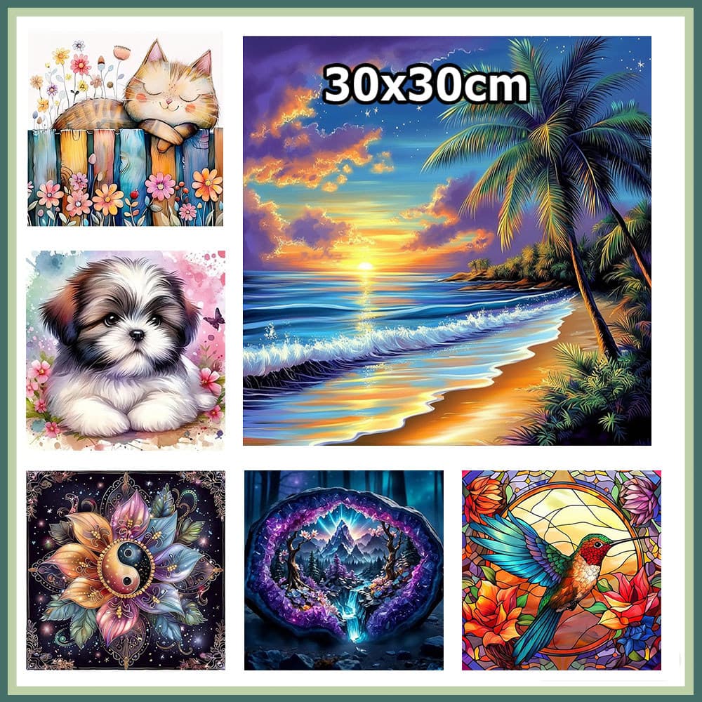 30x30cm Pintura com diamantes quadrados pintura com diamantes 5D arte com diamantes DIY decoração de parede para casa