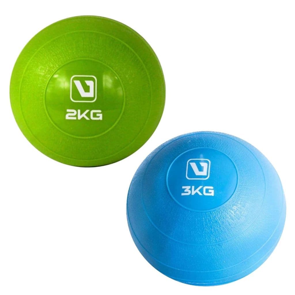 Bola de Peso 2kg + Bola de Peso 3kg Exercícios Treino Fisioterapia Musculação