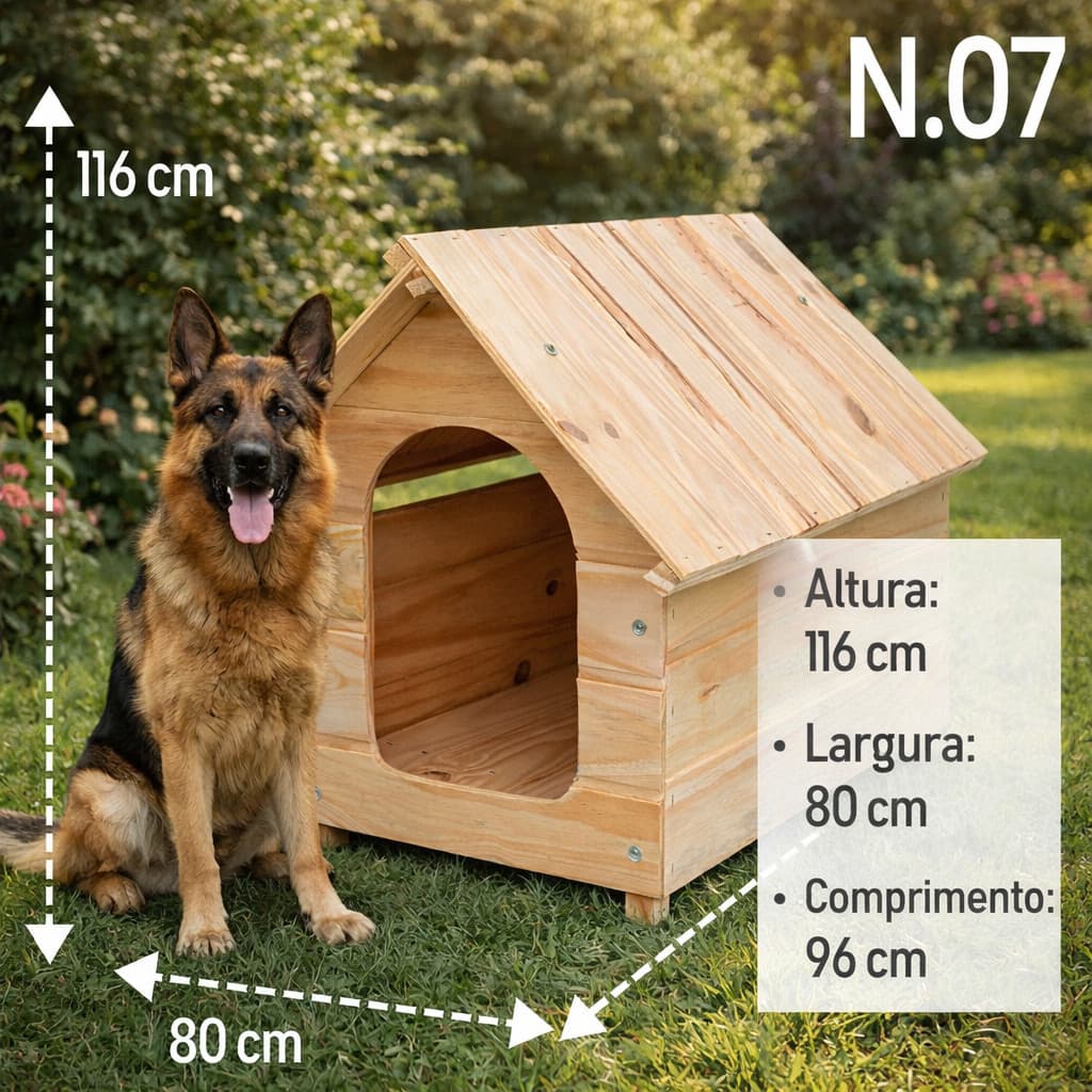 Casinha Casa  Madeira Cachorro Porte Médio Grande Cães Pet Pittbull Shitzu N1 N2 N3 N4 N5 N6 N7