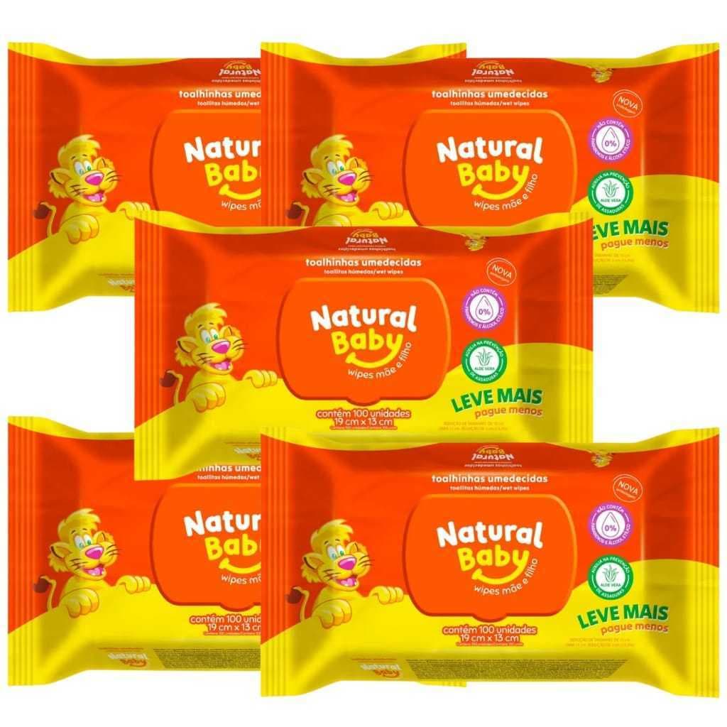 Caixa Kit Lenços Umedecidos Toalhas Umedecidos Cuidados Bebê Natural Baby Toalhinhas Wipes Mãe e Filhos Higiêne