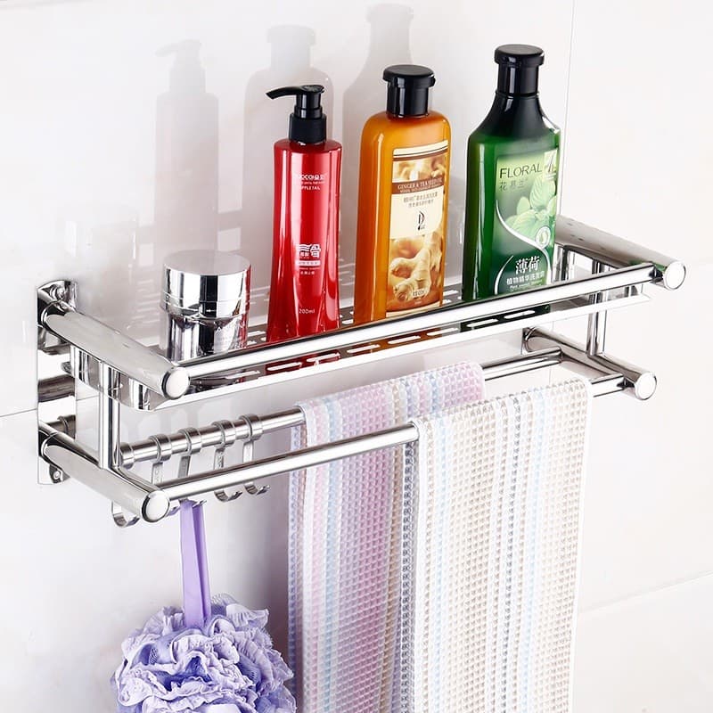 Suporte Para Shampoo Organizador Prateleiras De Banheiro De Parede Aço Inox