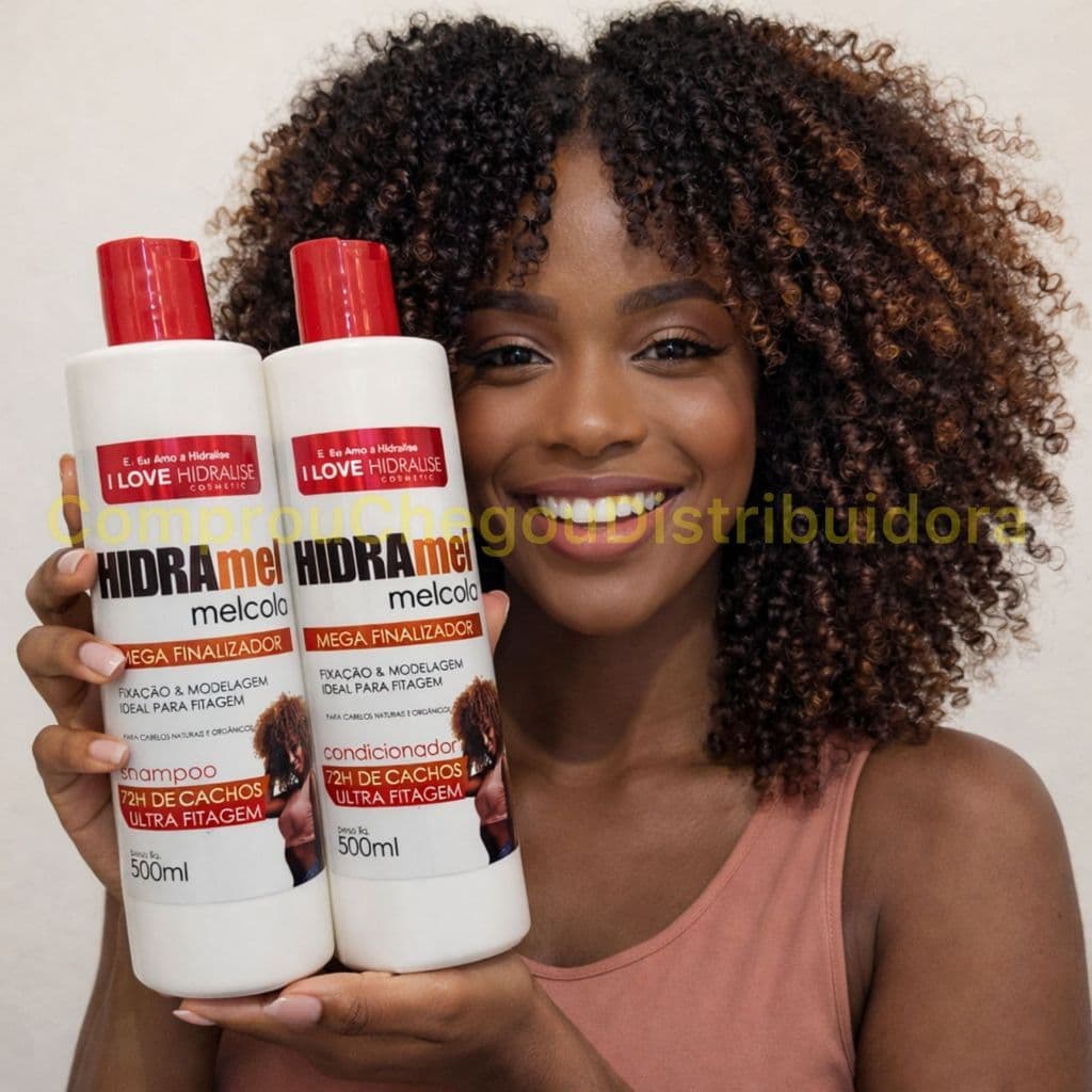 Kit Mel Cola SHAMPOO + CONDICIONADOR 500ml Cada Hidratante Cabelos Cacheados Ondulados Crespos