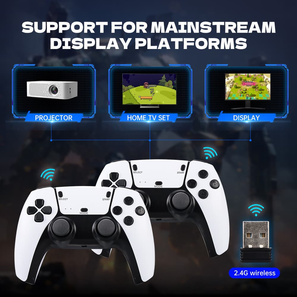 Game Stick M15 Console de Videogame 4K, 64GB, 20000 Jogos Retro, Player Portátil com Controle Sem Fio
