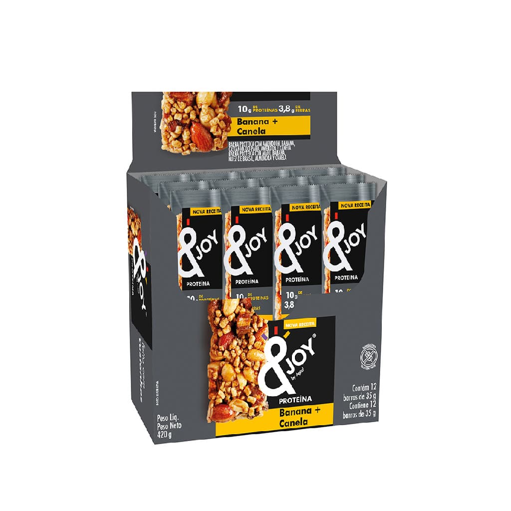 Barra de Nuts Enjoy com Proteína Banana e Canela | Caixa com 12 Unidades de 35g