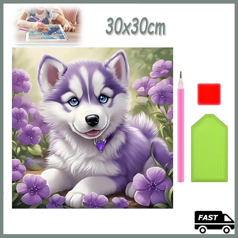 30x30cm 5D DIY Cão Quadrado Pintura Com Diamante Broca Completa Arte Artesanato Decoração Diamond Painting
