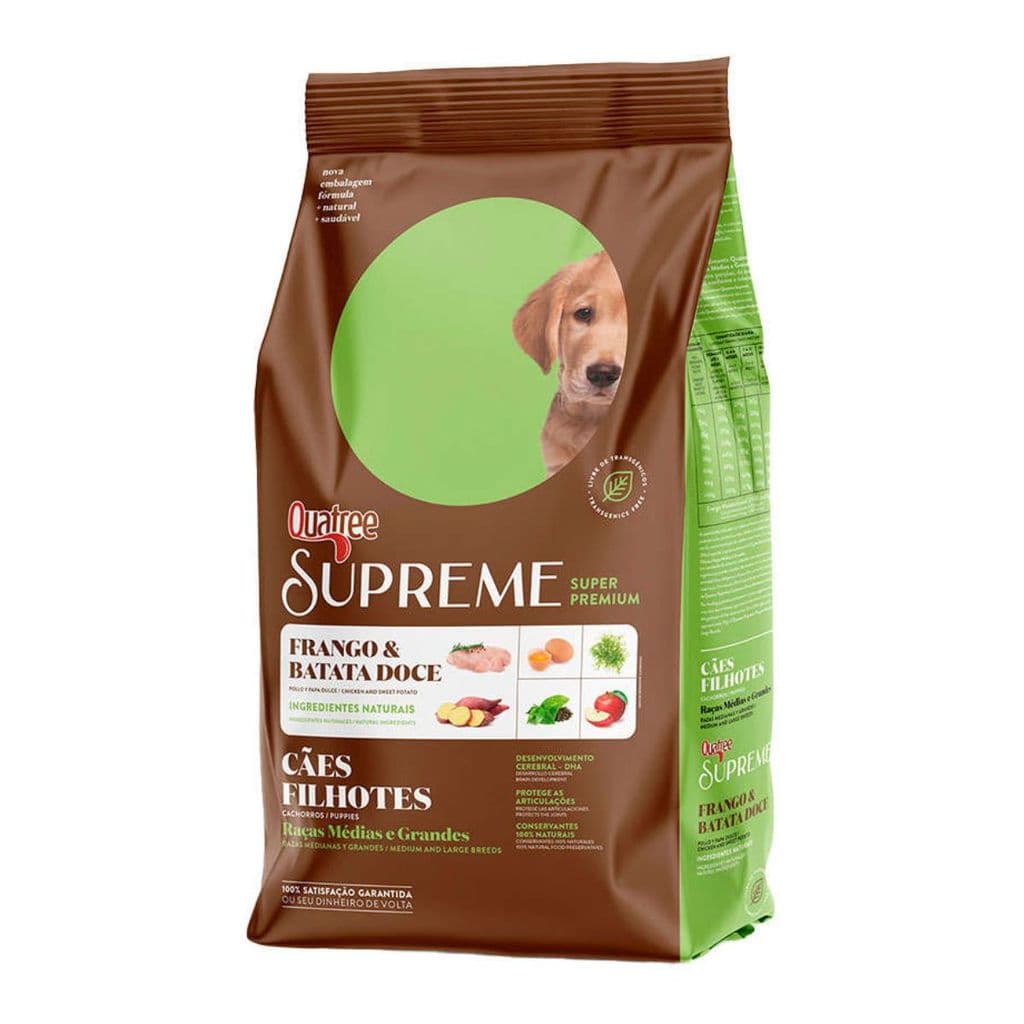 Ração Quatree Supreme Filhotes Frango Batata Doce Cães 15Kg