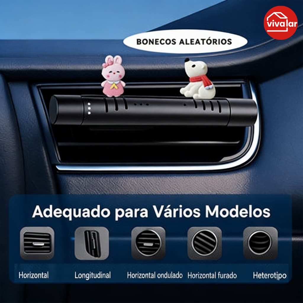 Aromatizador de Carro com Clipe para Saída de Ar - Fragrância Refrescante, Purificação de Ar e Perfume Duradouro