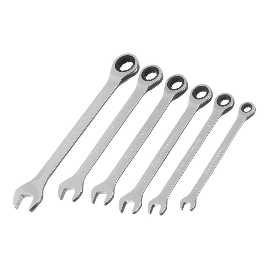 Jogo Chave Combinada Com Catraca Cromo Espelhado 6 Peças MTX