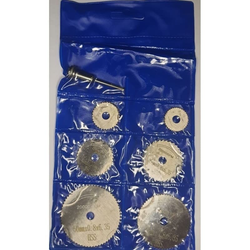 Kit Mini Disco de Corte Serra Circular Micro Retifica Furadeira Parafusadeira Profissional Universal 6 Peças 1 Haste