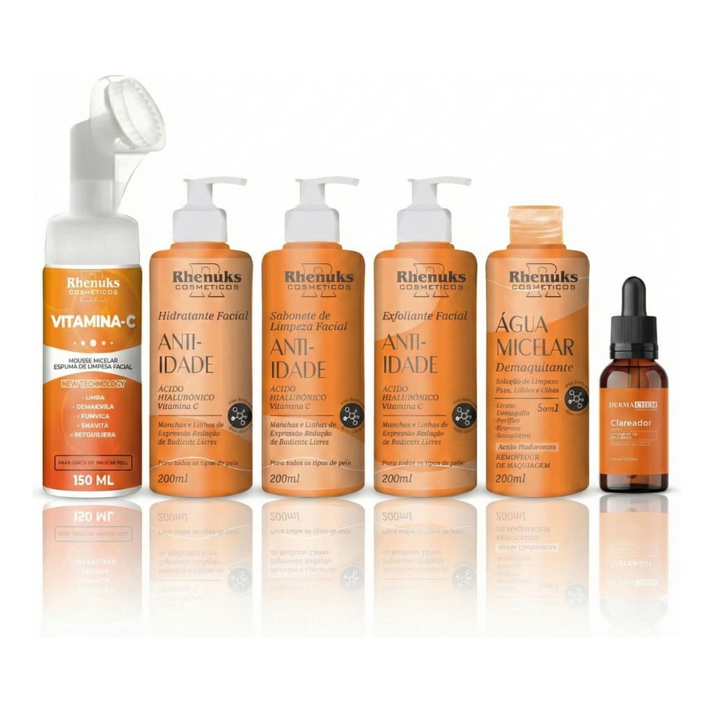 Kit Skincare Anti-idade + Mousse + Sérum Clareador Dermachem