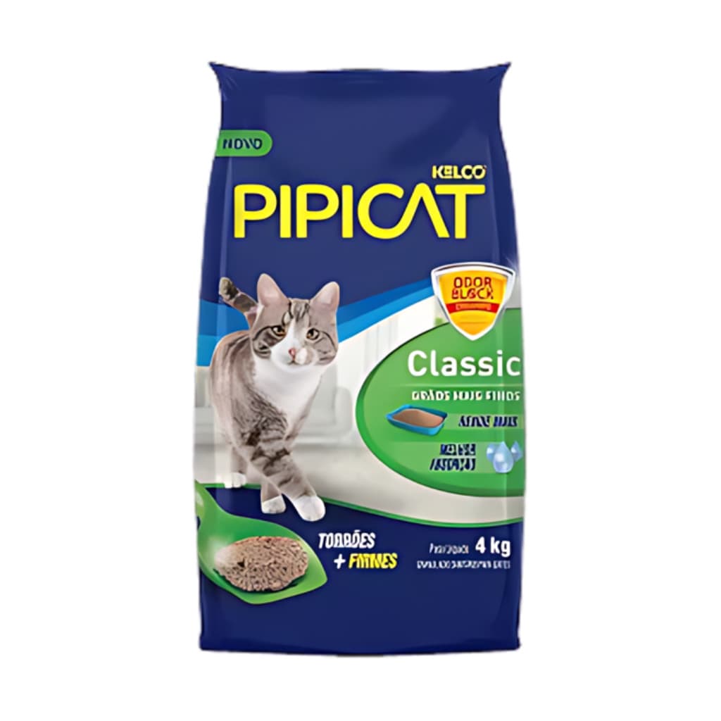 Areia Sanitária para Gatos Pipicat Classic 4kg Kelco
