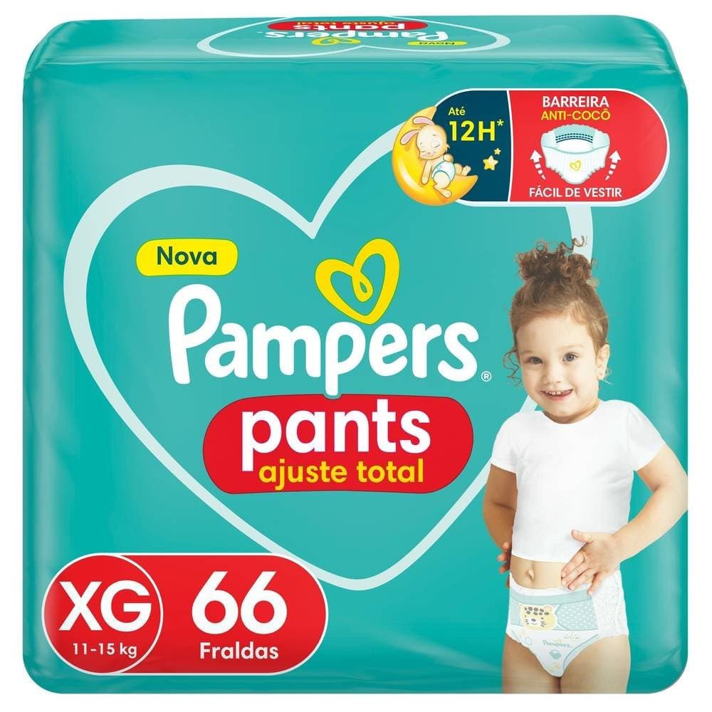 Fralda Pampers Pants Bag Ajuste Total Xg Com 66 Unidades