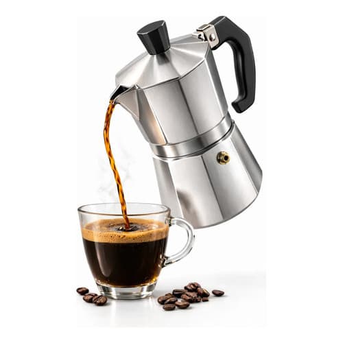 Cafeteira Italiana Moderna Para Fogão Prática 150ml Café Expresso Aço Inox