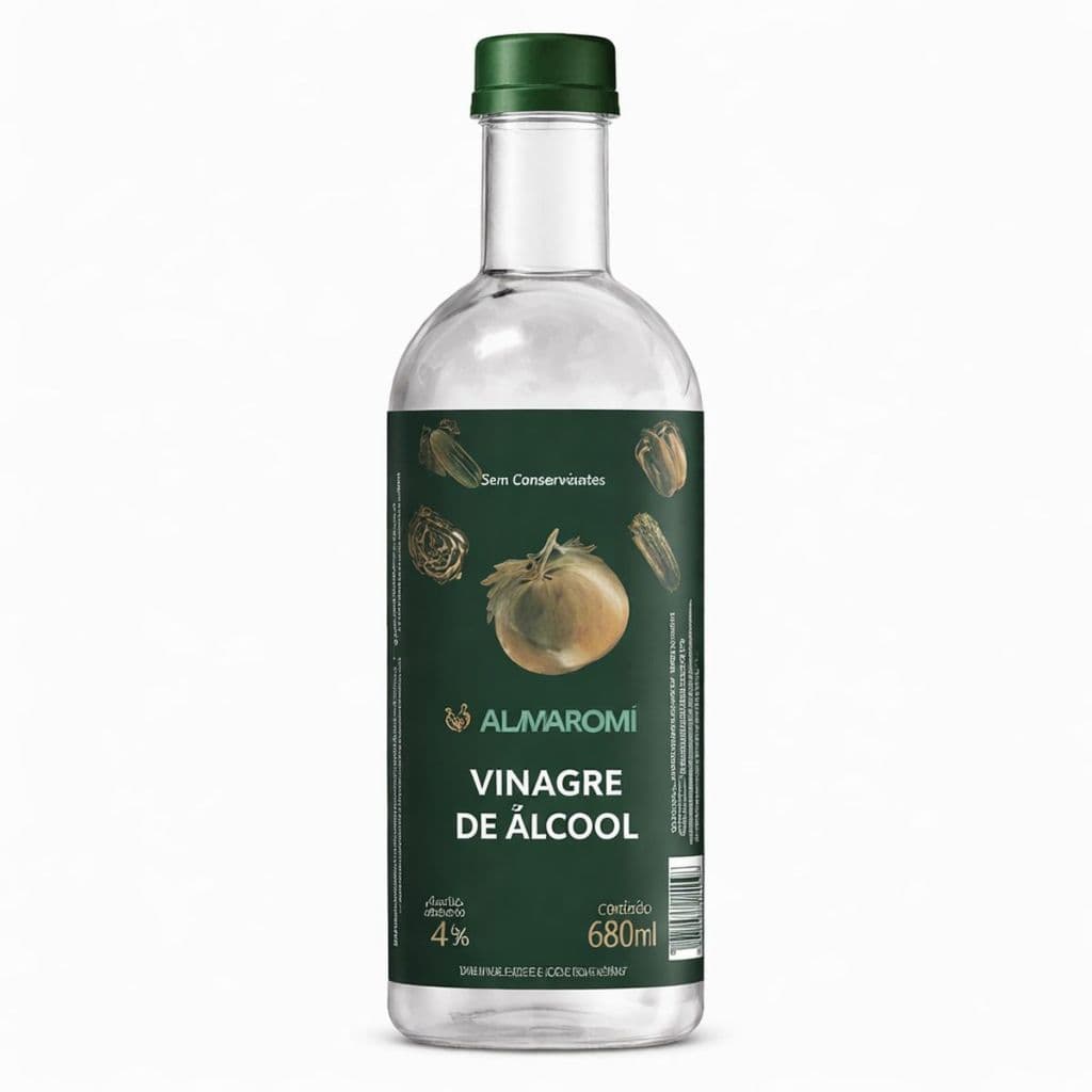 Vinagre de Álcool Almaromi 680ml 4% Acidez Sem Conservantes Ideal para Conservas e Temperos