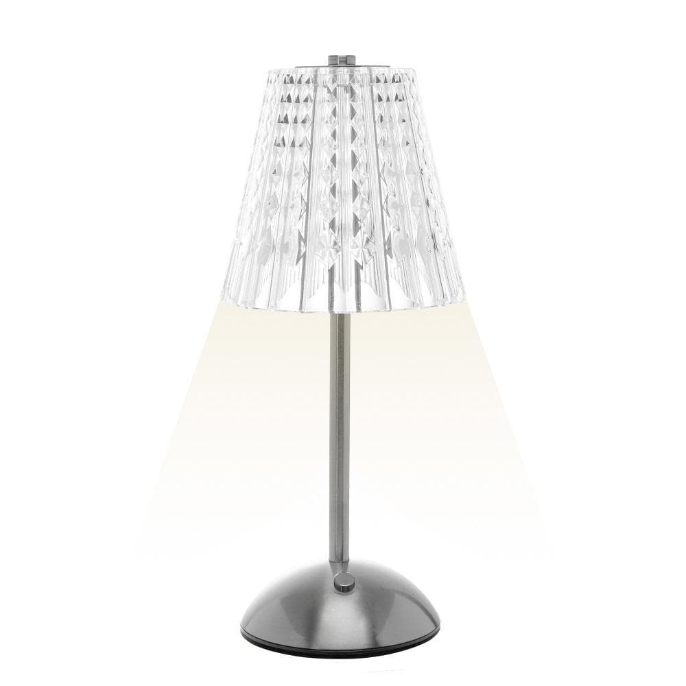 Luminária de Mesa Recarregável Wolff Leumina Led 3 Tons USB 125mm x 300mm Prateada Plástico para Decoração e Escritórios