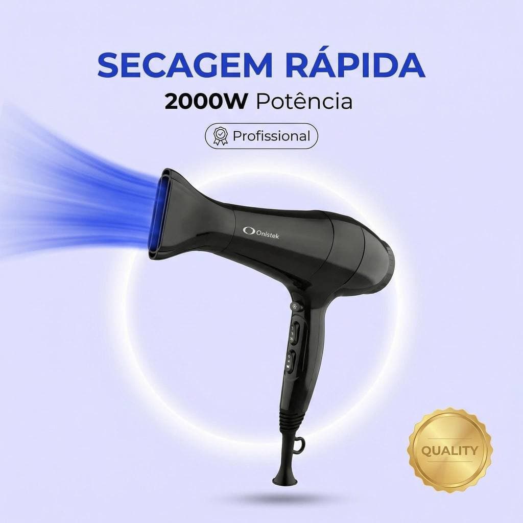 Secador De Cabelo Profissional 2000w 3 Temperaturas 127v-220v