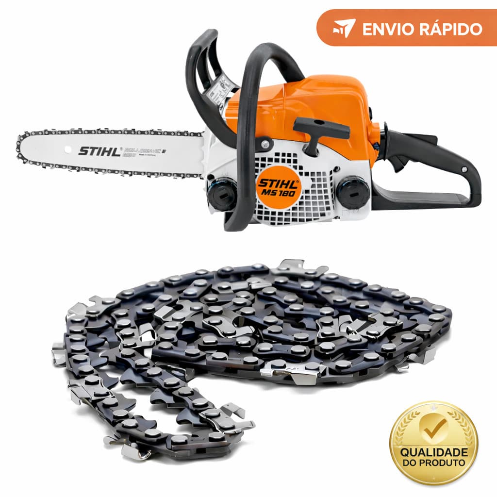 Corrente Motosserra Compativel Stihl Ms-180 25 Dentes 1,1mm 3/8 Resistente Ultra Forte
