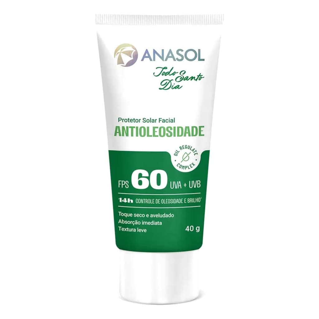 Protetor Solar Facial Anasol Antioleosidade FPS60 40g