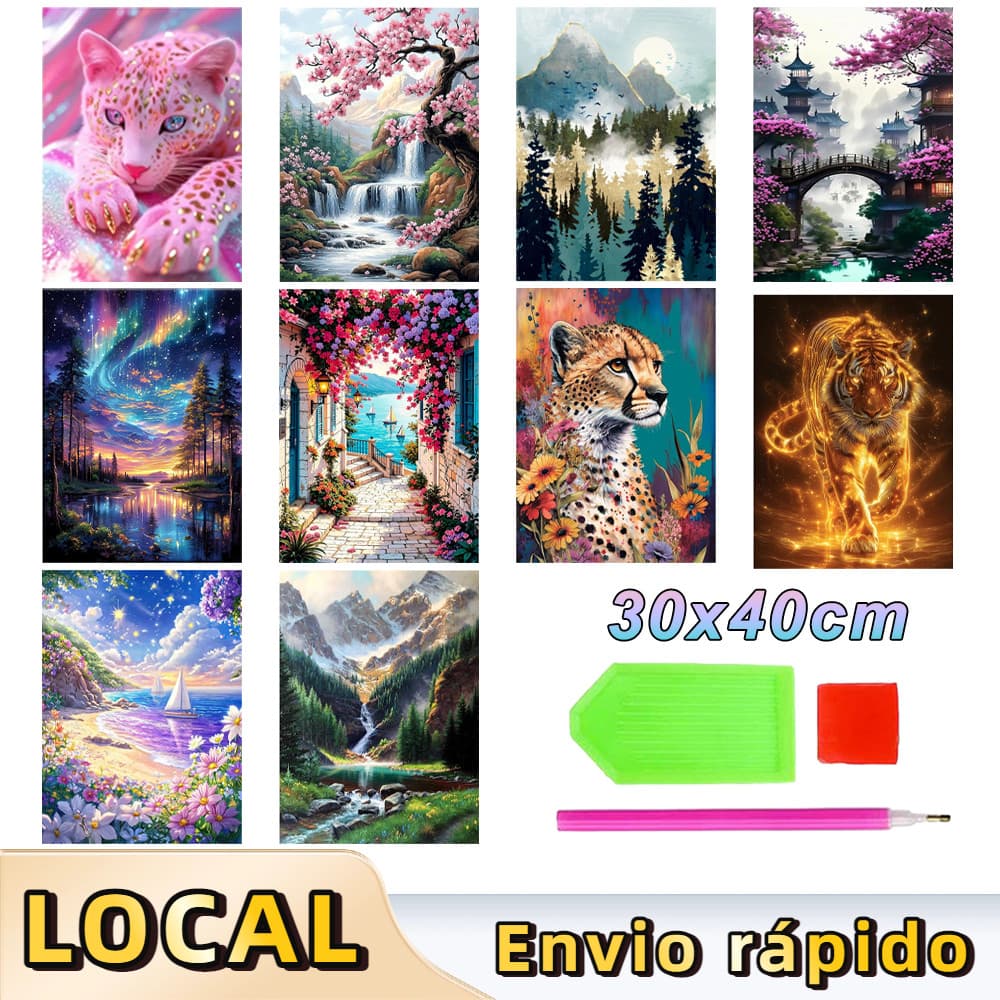 Conjunto de pintura de diamante quadrado 5D 30x40cm, Hobby de decoração Casual relaxante adulto