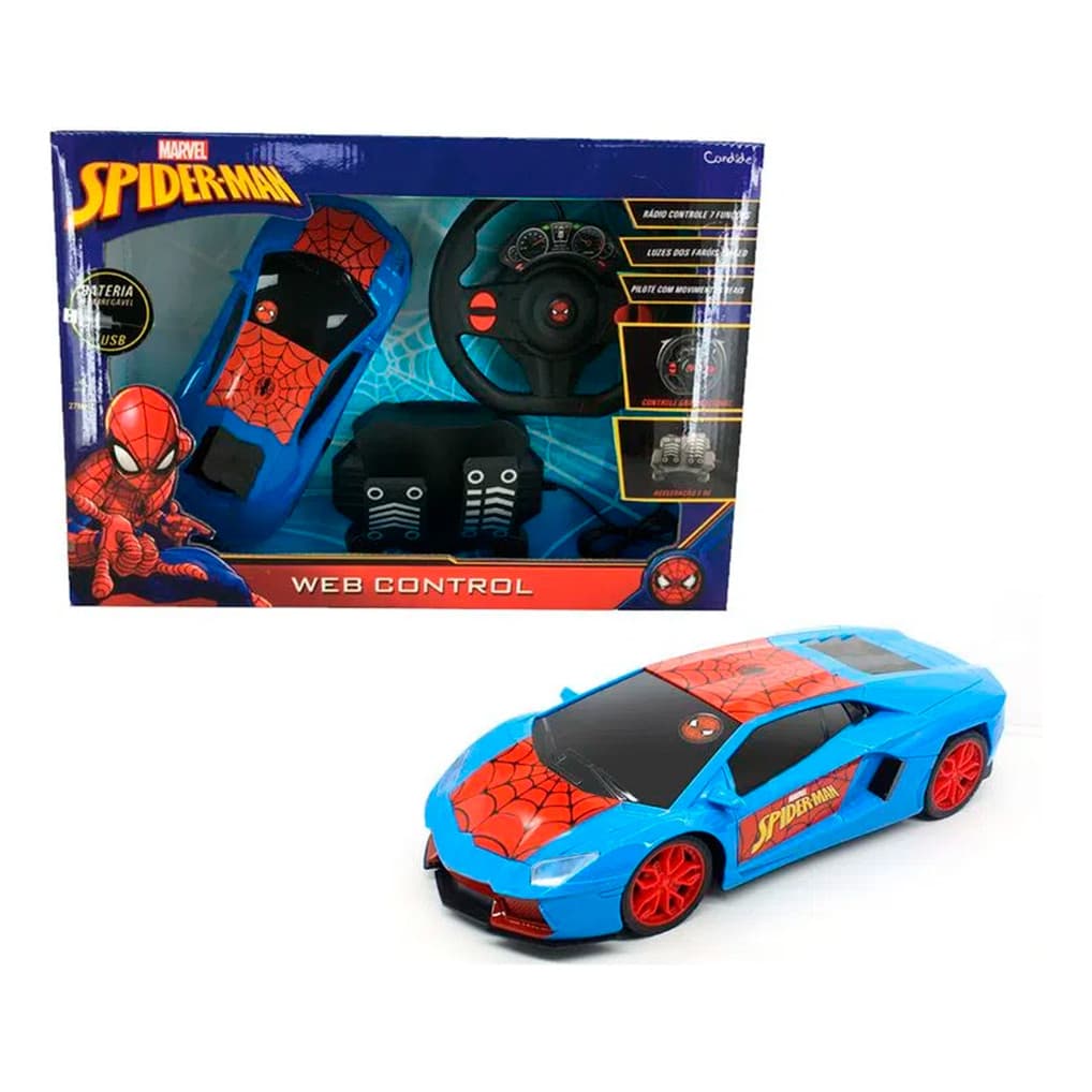 Carrinho de controle remoto WebControl Homem-Aranha 7 funções
