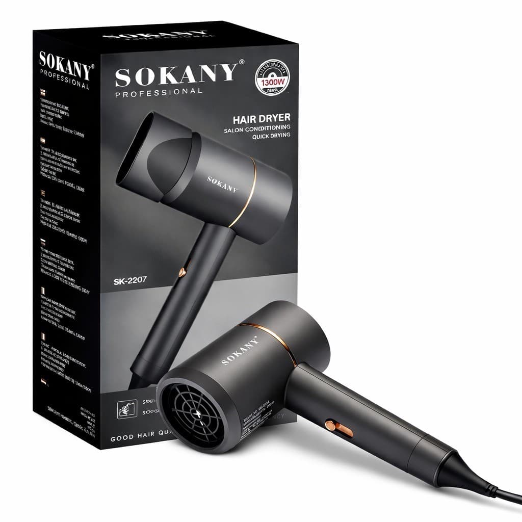 Secador de Cabelo Portátil Preto Profissional Ar Quente 110V 220V