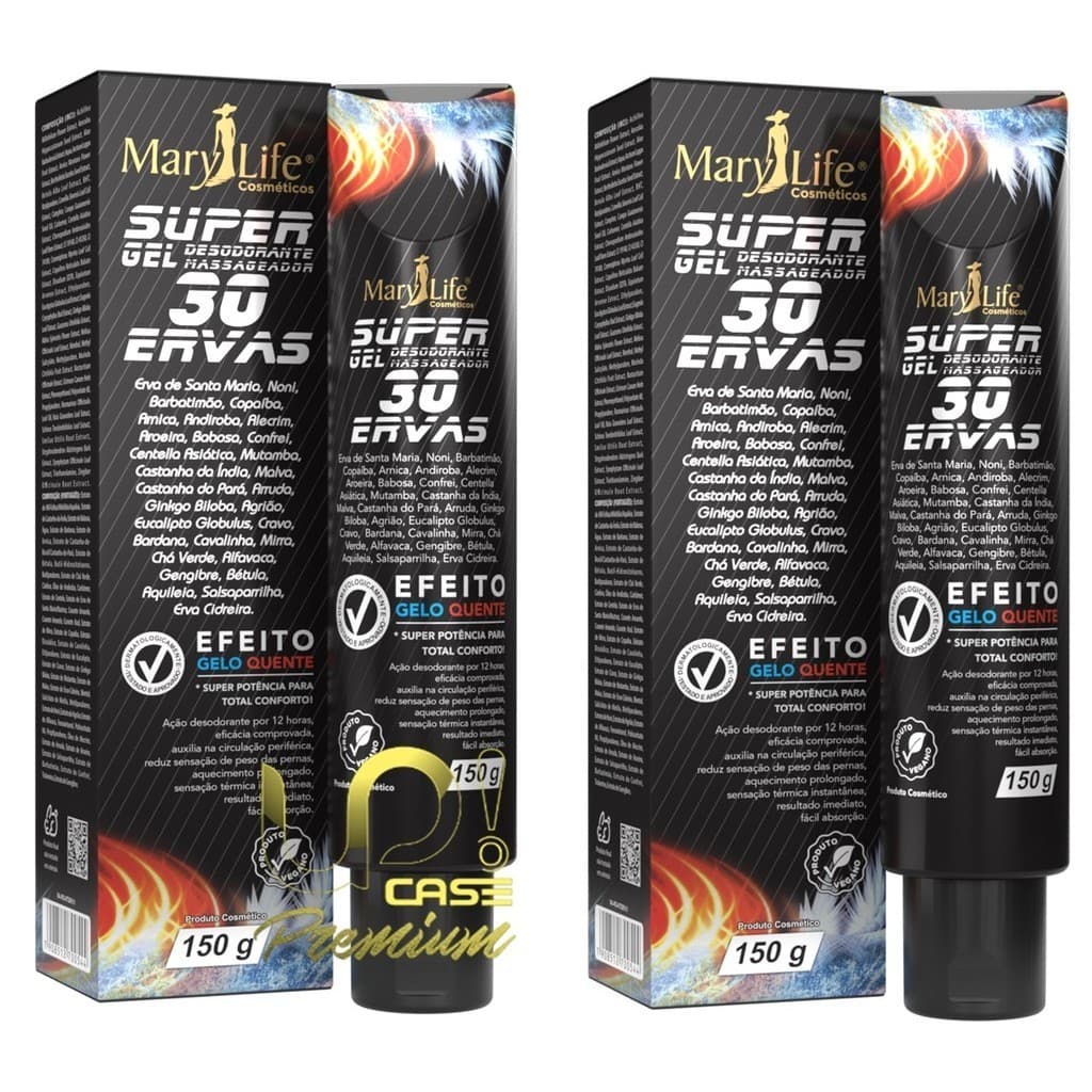 Kit 2x Unidades Pomada Super Gel 30 Alivio de Dores Ervas Mary Life Bio Instinto Original - 150g