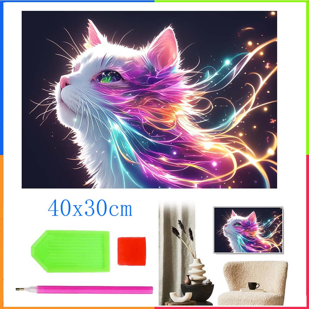 Conjunto de pintura diamante gatinho pintura 5D pintura diamante