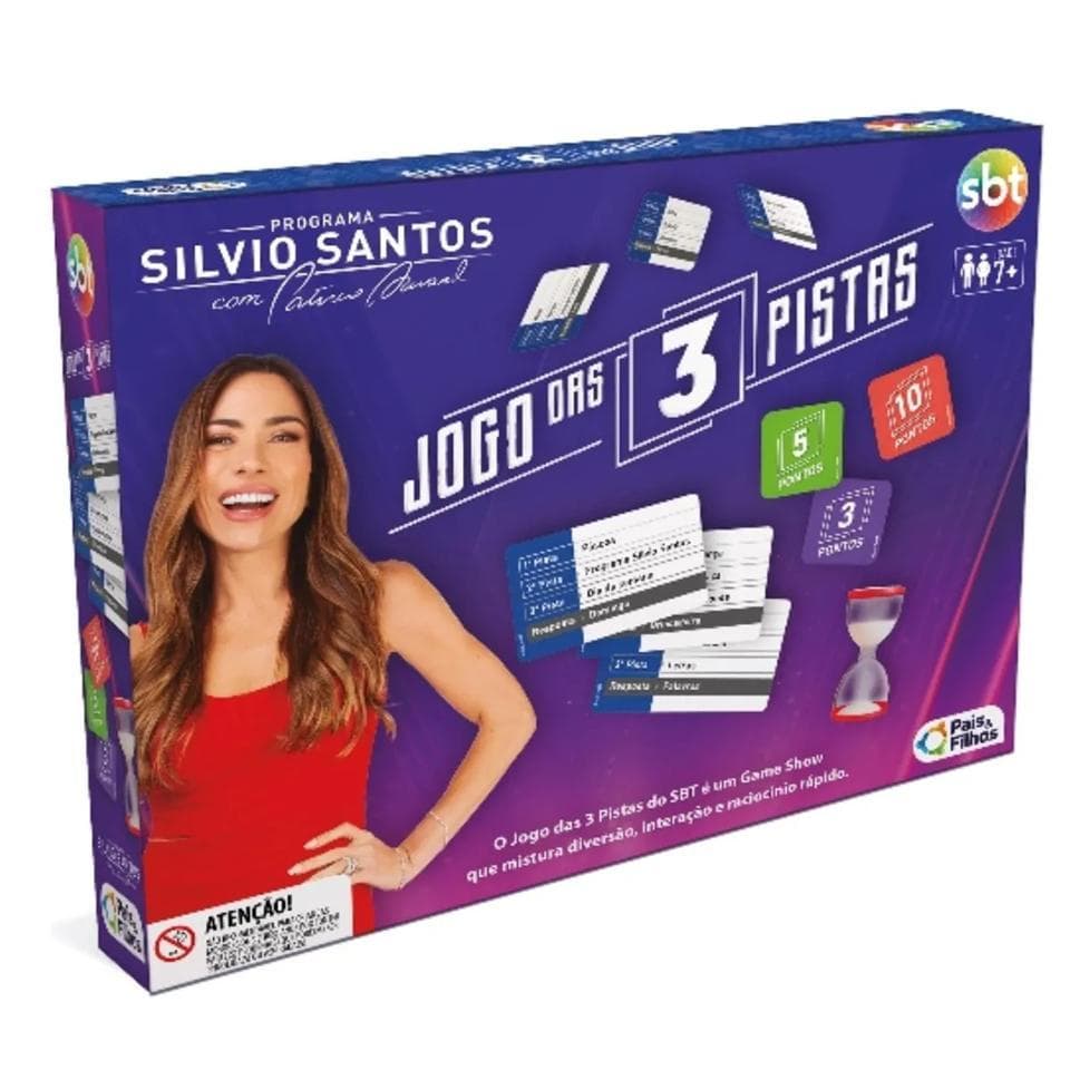 Jogo Das Tres Pista Do Silvio Santos Tabuleiro Perguntas Jogo para Família