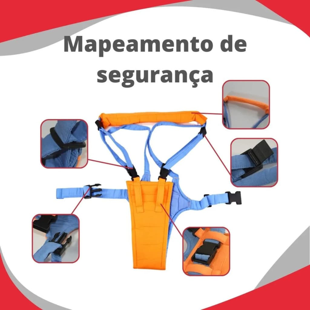 Andador Portátil Suspenso Bebê Primeiros Passos Colete Andador Infantil Ajustável