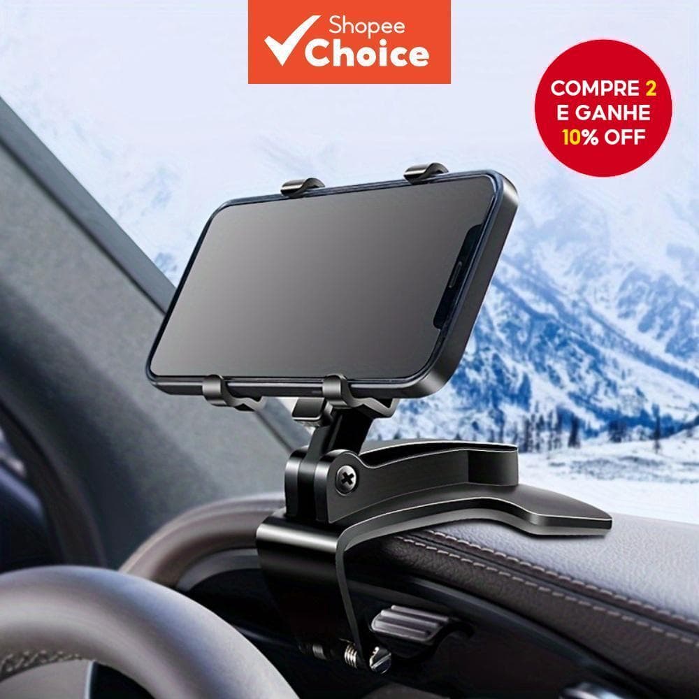 Suporte para telefone de carro universal com rotação de 360 graus, montagem para painel e ventilação ajustável